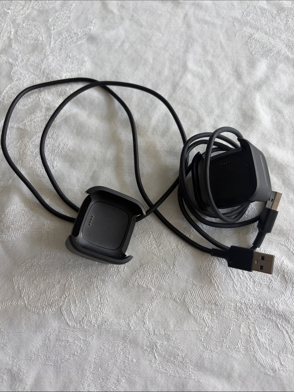 Authentic Fitbit versa 2 Black USB Charging Cradle Cable set of 2